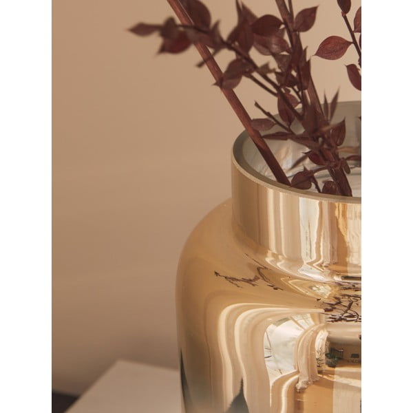 Uma kézzel fúvott aranyszínű üveg váza, magasság 20 cm - Westwing Collection-image-2