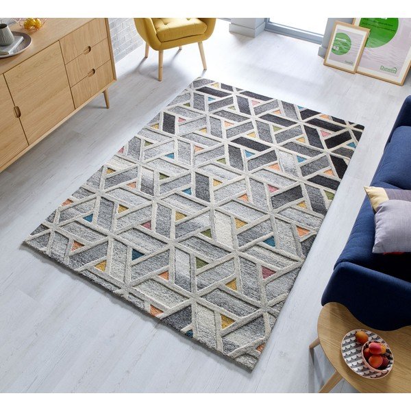 River szürke gyapjú szőnyeg, 120 x 170 cm - Flair Rugs-image-4
