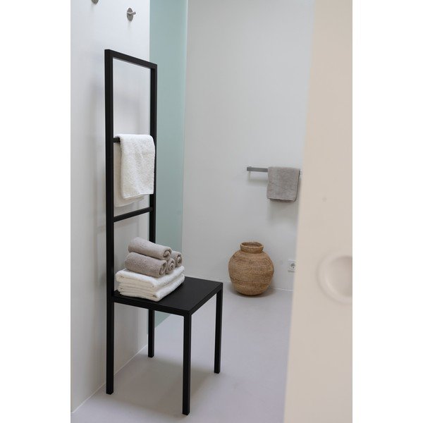 Fekete acél törölközőtartó állvány Dressbuddy – Spinder Design-image-1