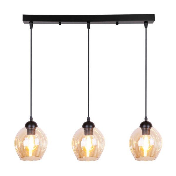 Fekete függőlámpa üveg búrával 14x70 cm Aspa – Candellux Lighting-image-2