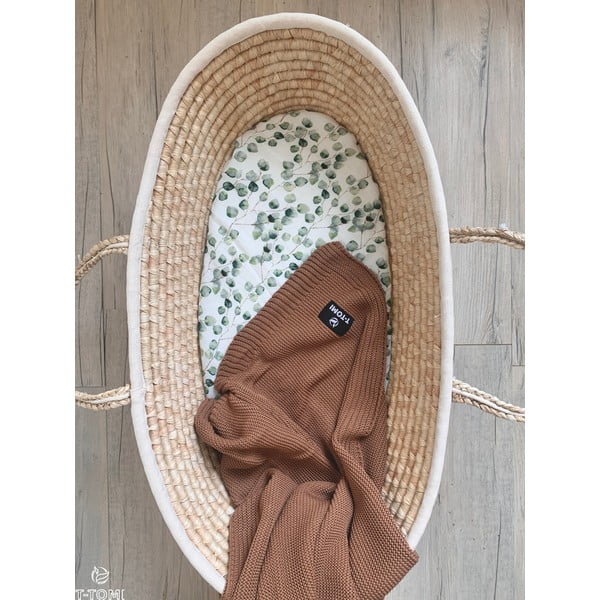 Autumn waves barna kötött gyerektakaró pamut részletekkel, 80 x 100 cm - T-TOMI-image-1