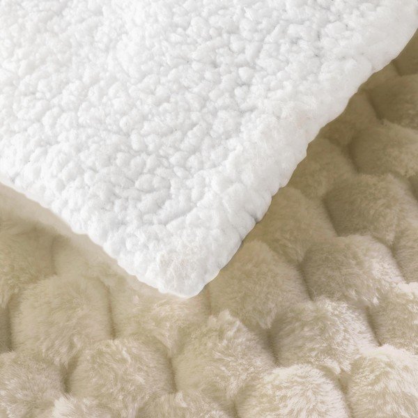 Elefántcsont színű mikroplüss takaró 180x220 cm Frosty – douceur d'intérieur-image-3