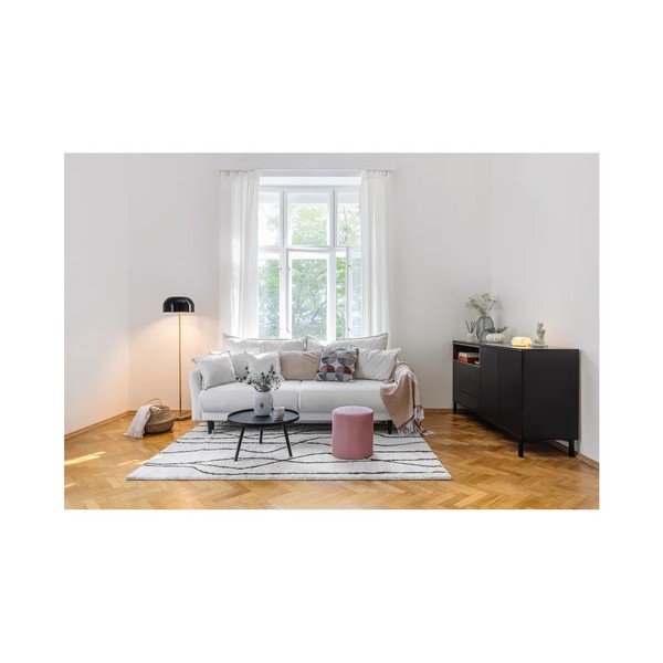 Fehér kordbársony kinyitható-tárolóhelyes kanapé 215 cm Bjork – Bonami Selection-image-1