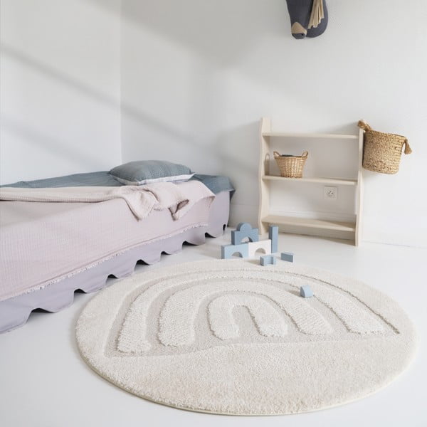 Krémszínű gyerek szőnyeg ø120 cm Rainbow Dream S – Nattiot-image-1