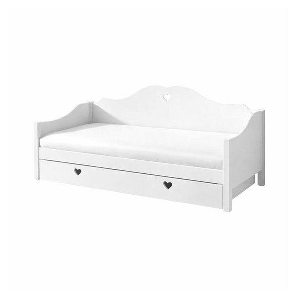 Fehér borovi fenyő gyerekágy kihúzható pótággyal, tárolóhellyel 90x200 cm AMORI – Vipack