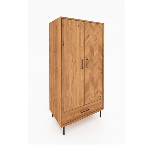 Natúr színű tölgyfa ruhásszekrény 97x196 cm Abies – The Beds-image-2