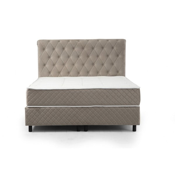 Bézs ágyneműtartós boxspring ágy 140x200 cm Sonata – Kalune Design-image-3