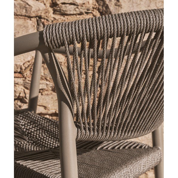 Szürkésbarna rattan kerti szék Livadia – Kave Home-image-3