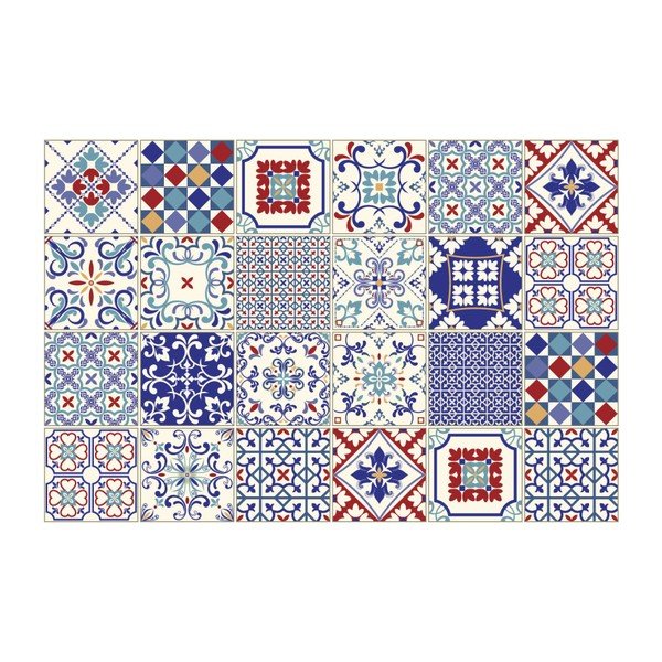 Wall Decal Cement Tiles Azulejos Sofiana 24 db-os falmatrica szett, 10 x 10 cm - Ambiance-image-2