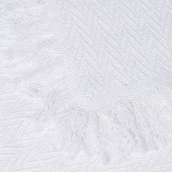 Fehér újrahasznosított pamut ágytakaró 260x280 cm Spike – Ixia-image-3