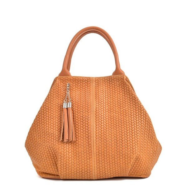 Betania konyak barna bőr kézitáska - Mangotti Bags