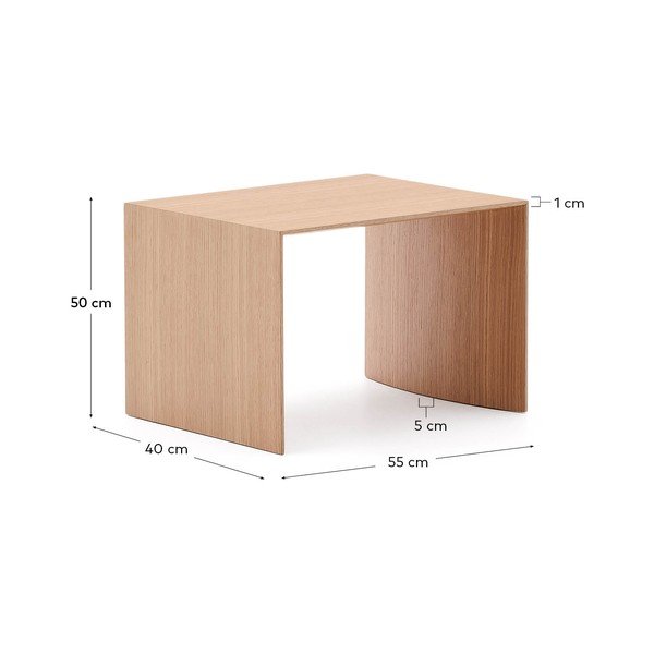 Tárolóasztal tölgyfa dekorral 40x55 cm Litto – Kave Home-image-4