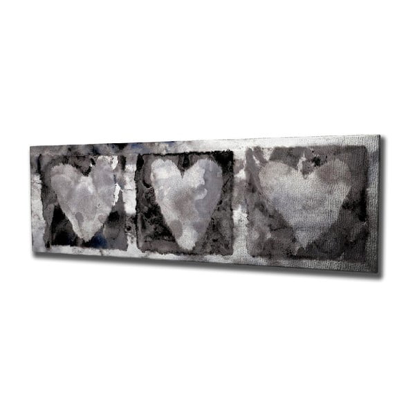 Hearts vászon fali kép, 80 x 30 cm