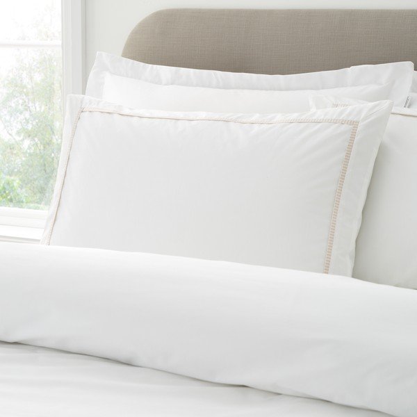 Fehér-bézs kétszemélyes háromrészes pamut-perkál ágyneműhuzat 200x200 cm Contrast Trim – Bianca-image-3