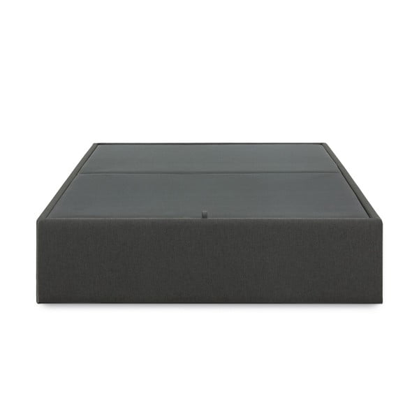 Fekete kárpitozott ágyneműtartós-ágytámla nélkül franciaágy 140x190 cm Matters – Kave Home