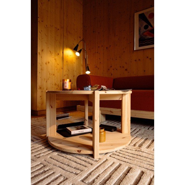 Világos natúr színű borovi fenyő kerek dohányzóasztal ø 70 cm Tuck – Karup-image-1