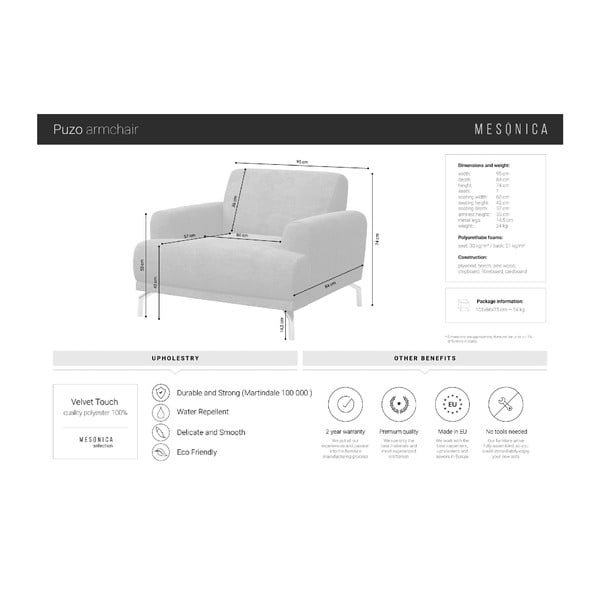 Puzo kék bársonyfotel - MESONICA-image-4