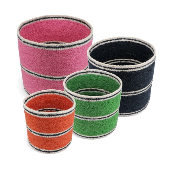 Juta tárolókosár szett 4 db-os ø 27x26 cm – Rex London