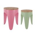 Zöld-rózsaszín fém ülőke szett 2 db-os Double Funky – Leitmotiv