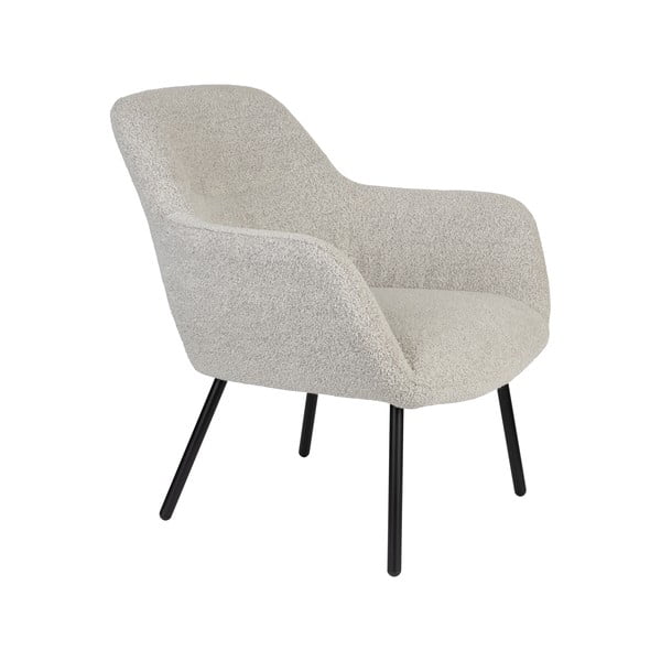 Fehér buklé fotel Dude – White Label