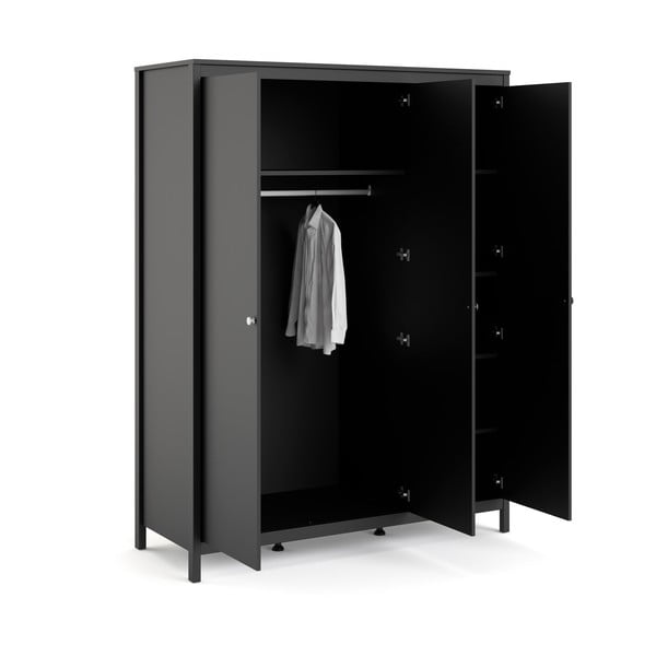 Fekete ruhásszekrény 150x199 cm Madrid – Tvilum-image-3