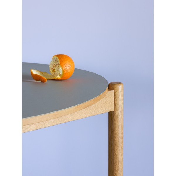 Tölgyfa kerek étkezőasztal ø 115 cm Oblique – Hübsch-image-2