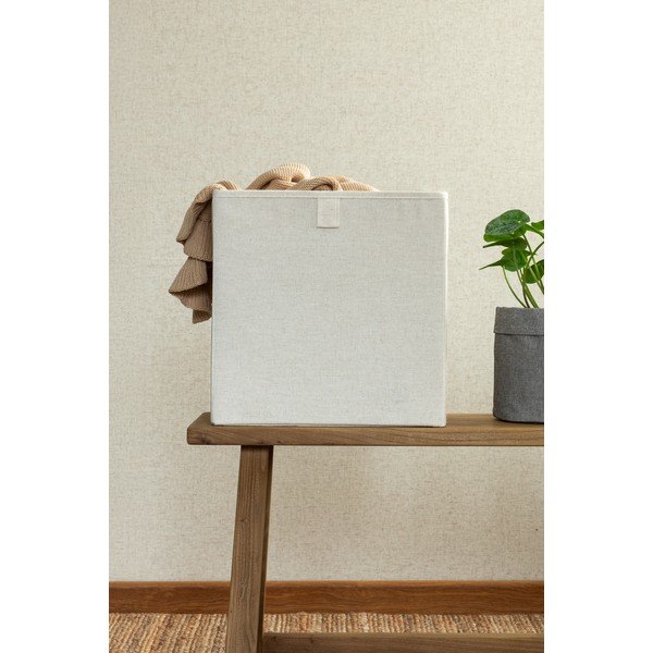 Bézs textil tárolódoboz 32x31,5x31,5 cm Soft Storage Cube – Bigso-image-1