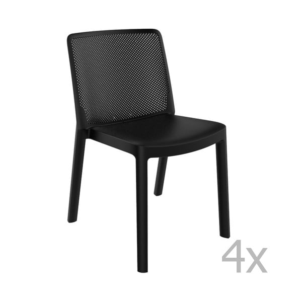 Fresh Garden fekete kerti szék, 4 darab - Resol