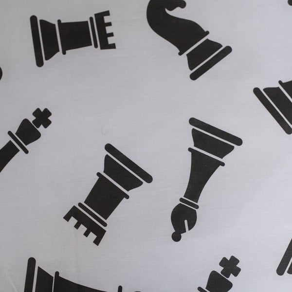 Fekete-fehér egyszemélyes pamut gyerek ágyneműhuzat 140x200 cm Chess – Jerry Fabrics-image-4