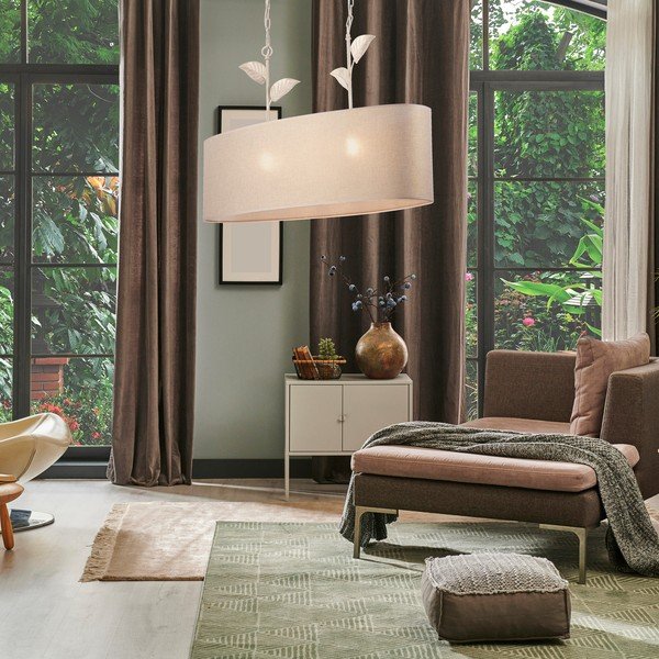 Aranyszínű függőlámpa textil búrával Noemi – LAMKUR-image-2