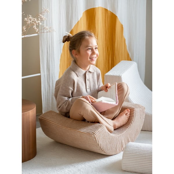 Krémszínű kordbársony habszivacs játszótér 3 db-os magasság 37 cm 75x49 cm Rainbow Montessori – Wigiwama-image-2