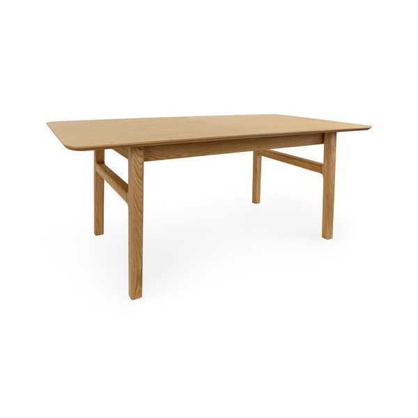 Bővíthető étkezőasztal hosszabbító asztallappal, tölgyfa dekorral 90x180 cm Curved – Woodman