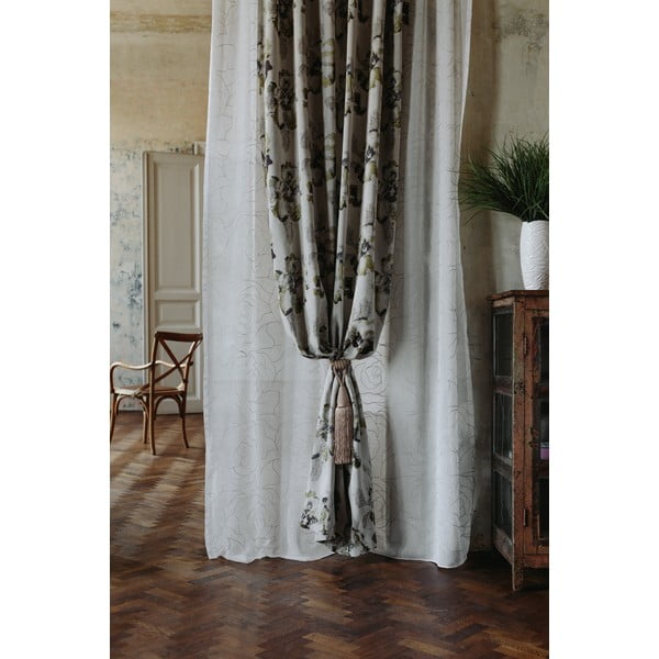 Fehér-szürke fényáteresztő függöny 140x245 cm Amanda – Mendola Fabrics-image-4