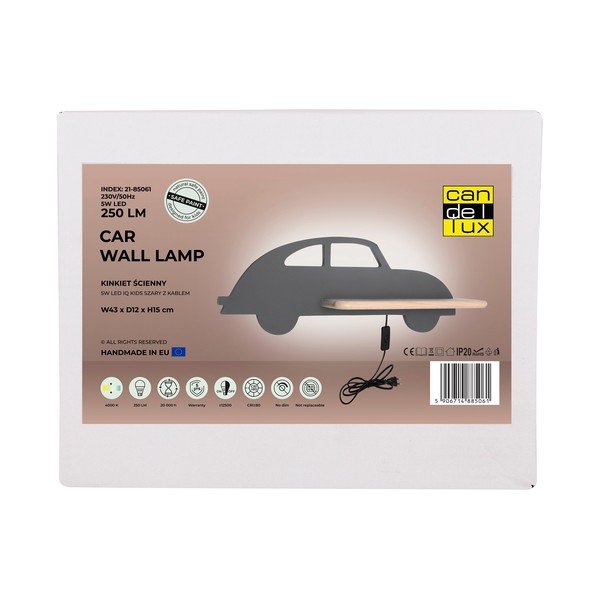 Szürke gyerek lámpa Car – Candellux Lighting-image-2