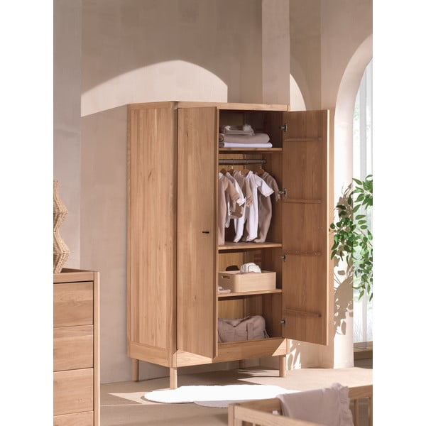 Natúr színű tölgyfa gyerek ruhásszekrény 100x190x55 cm Forrest – Vipack-image-4