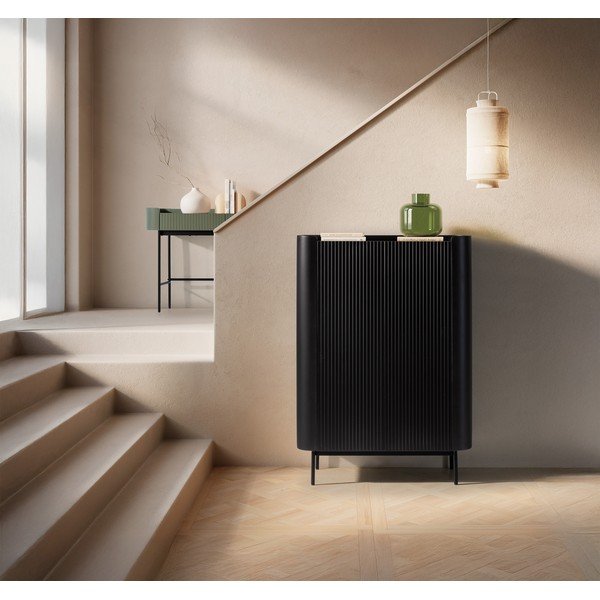 Fekete szekrény 100x140x40 cm Willa – MOME-image-1