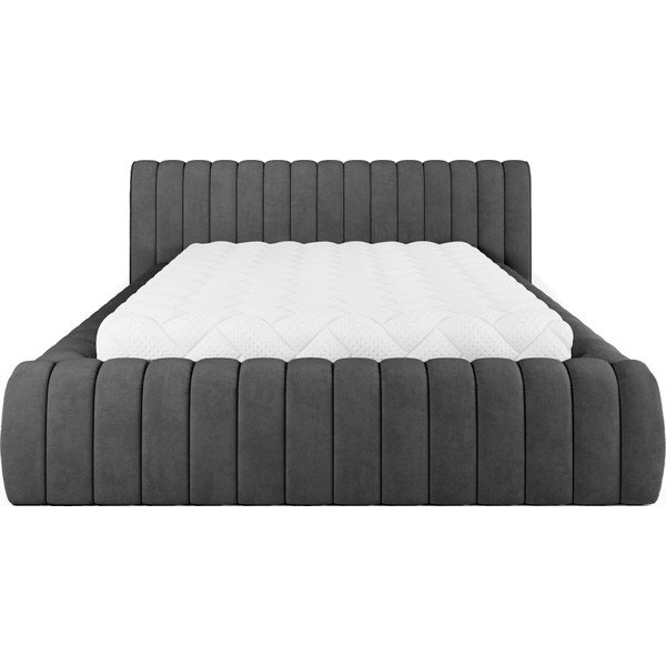 Sötétszürke kárpitozott ágyneműtartós franciaágy ágyráccsal 140x200 cm Carilla – ELTAP-image-4