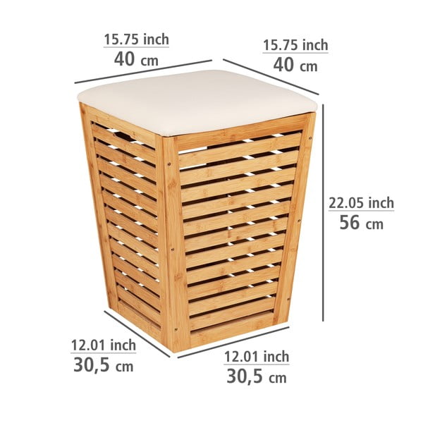 Bambusz szennyeskosár 55 l - Wenko-image-3