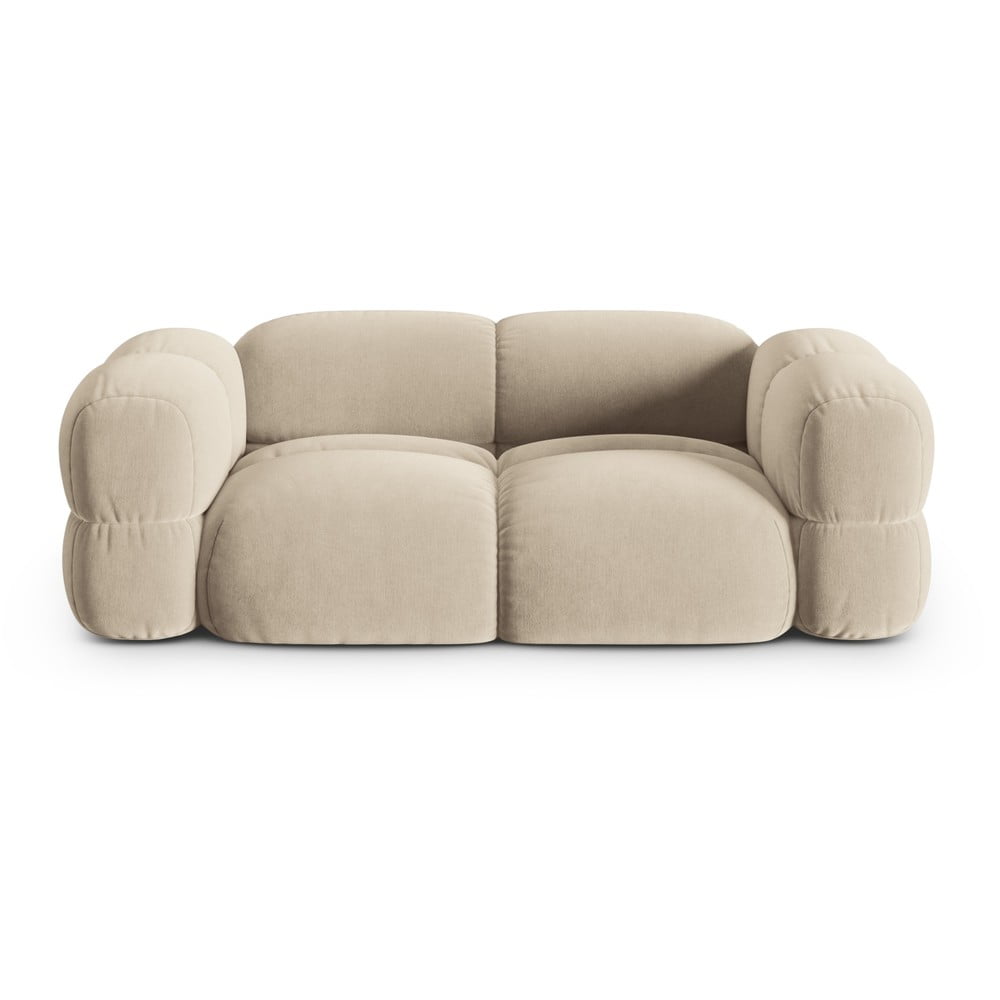 Bézs bársony kanapé 210 cm Loretto – Cosmopolitan Design