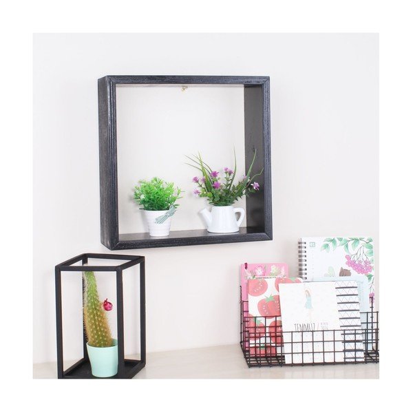 Cube fekete fa fali polc - North Carolina Scandinavian Home Decors-image-1