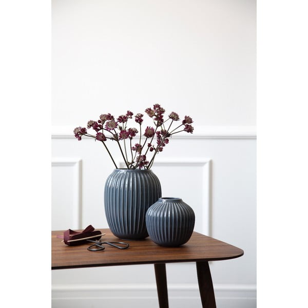 Hammershoi antracitszürke agyagkerámia váza, magasság 20 cm - Kähler Design-image-1
