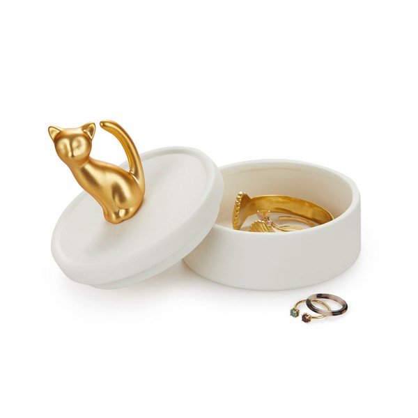 Cat fehér porcelán ékszertartó doboz - Balvi-image-2