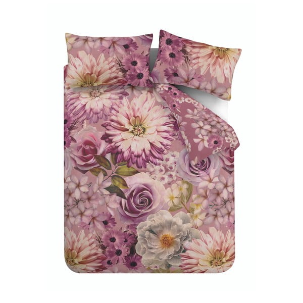 Rózsaszín kétszemélyes ágyneműhuzat 200x200 cm Rosemoor Floral – RHS