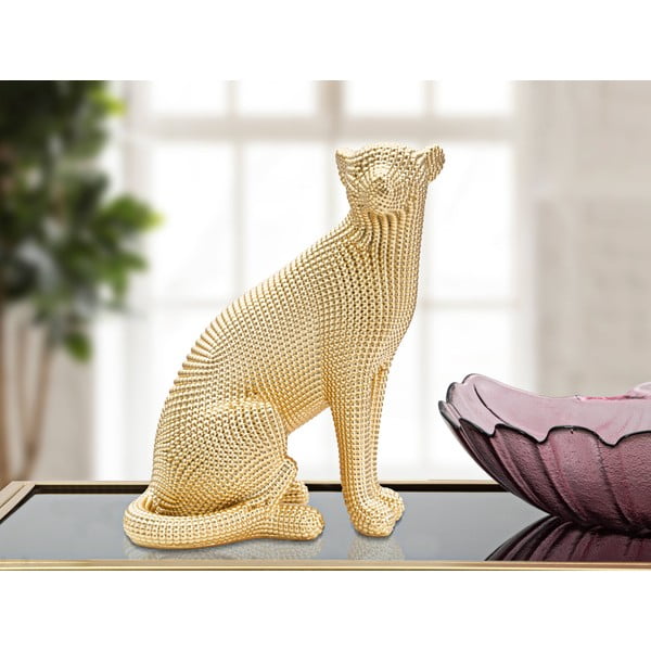 Leopard fém szobor aranyszínű dekorral - Mauro Ferretti-image-1