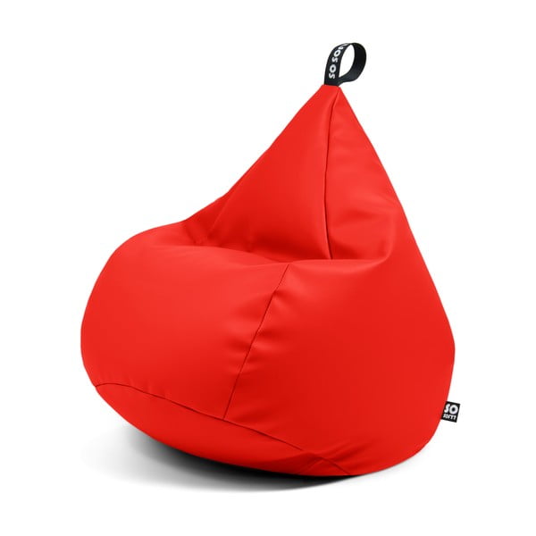 Piros bőrutánzat babzsákfotel Drop XL – So Soft?