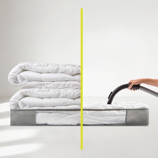 Vákuumos műanyag ágy alatti tárolódoboz 105x45x15 cm – Homéa