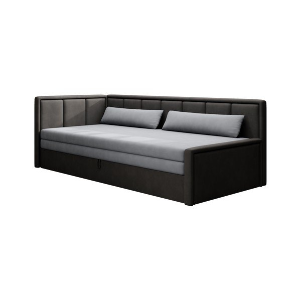 Sötétszürke zsenília kinyitható-tárolóhelyes kanapé 214 cm Fulgeo – ELTAP