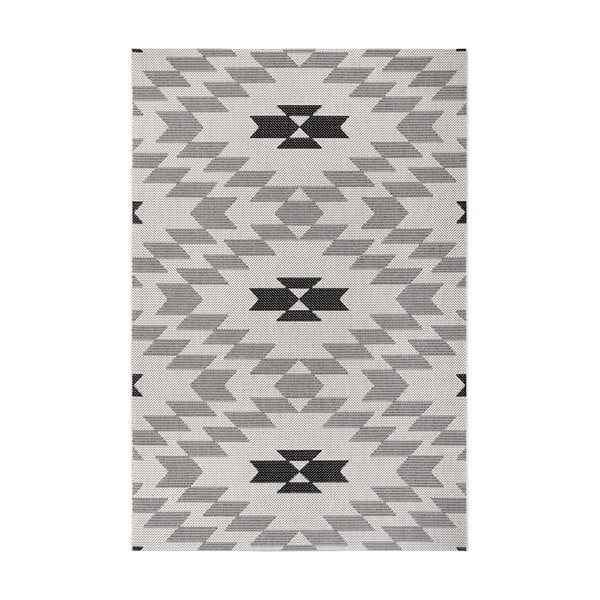 Geo fekete-fehér kültéri szőnyeg, 160x230 cm - Ragami