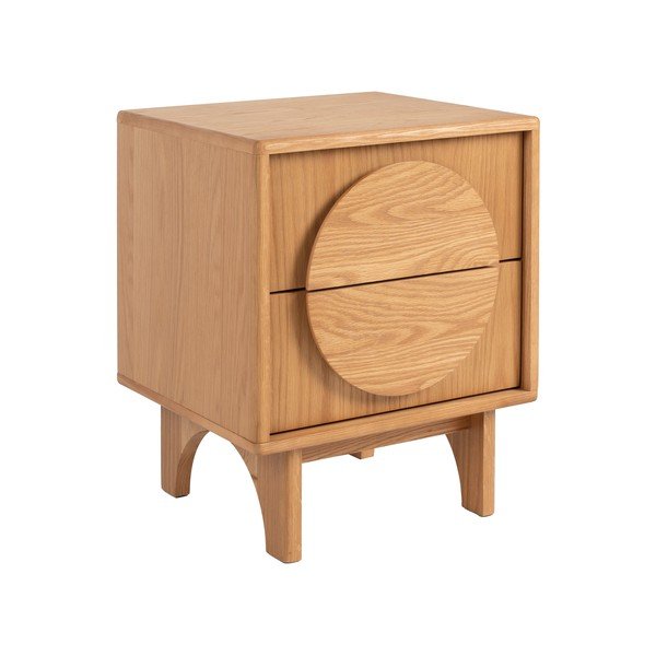 Natúr színű éjjeliszekrény tölgyfa dekorral Groove – Zuiver-image-2