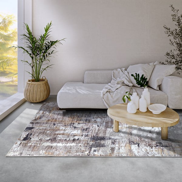 Világosszürke szőnyeg 120x160 cm Malard Anthracite Gold – Elle Decoration-image-1